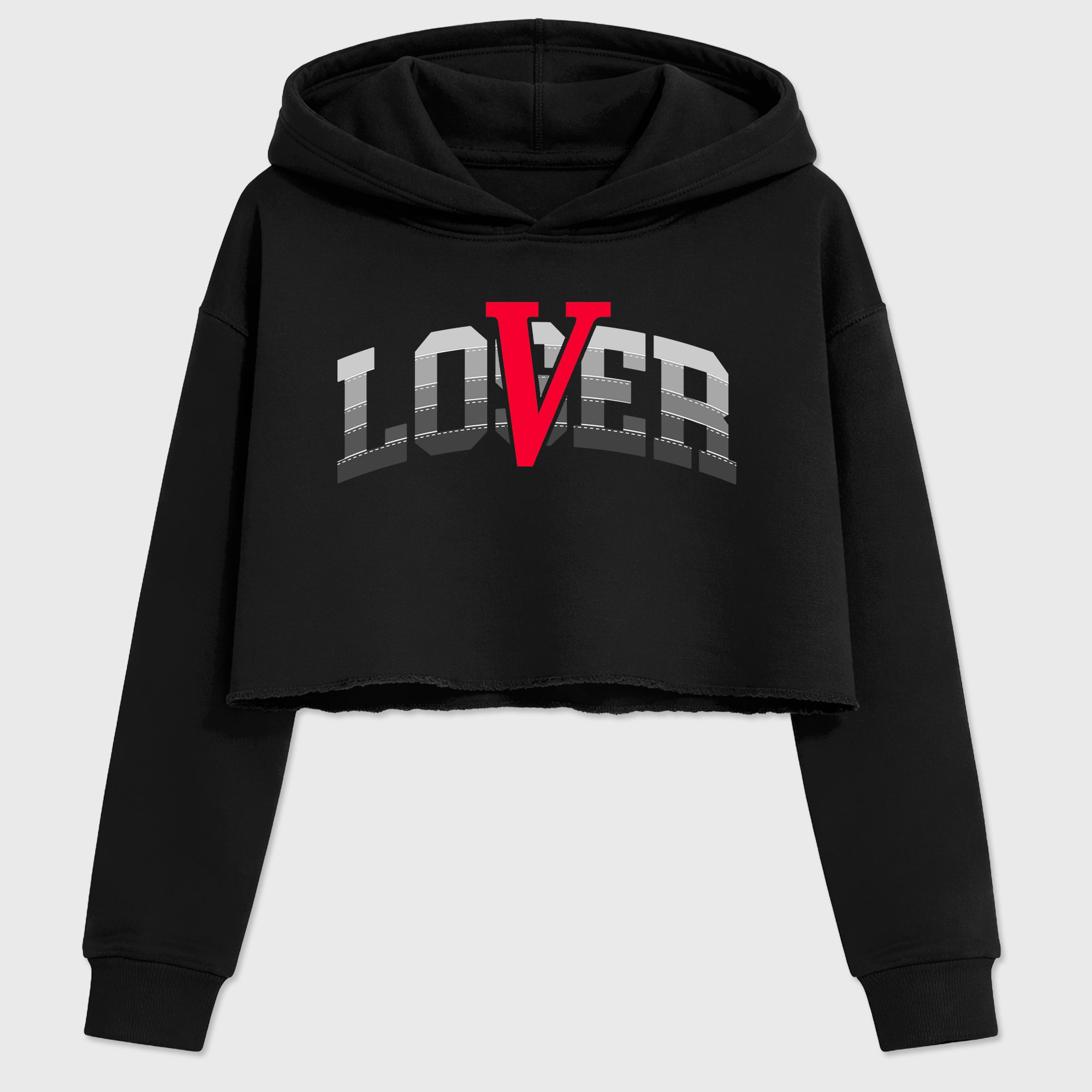 Varsity Loser Lover Women’s Graphic Crop Tee featuring original streetwear artwork designed to match the Air Max 95 Reverse Solar Red. Black 2 Crop Tee.