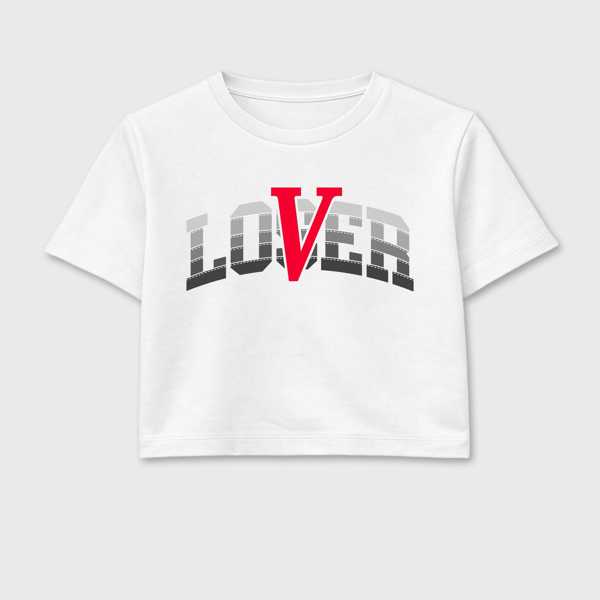 Varsity Loser Lover women’s crop tee designed to match the Air Max 95 Reverse Solar Red, featuring coordinated White 2 options for a perfect streetwear vibe.