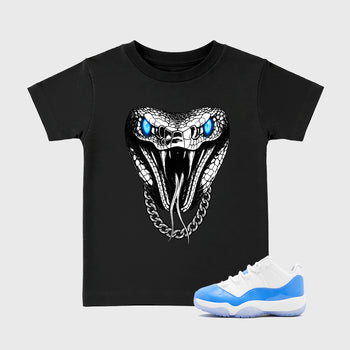 Sneaker match tees – Sneaker Tees To Match Air Jordan 11 University Blue Shoes – Venom Chain Kids T-Shirt Black 1