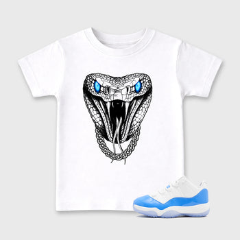 Sneaker match tees – Sneaker Tees To Match Air Jordan 11 University Blue Shoes – Venom Chain Kids T-Shirt White 1