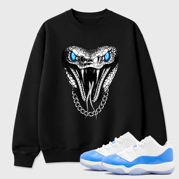 Sneaker match tees – Sneaker Tees To Match Air Jordan 11 University Blue Shoes – Venom Chain Tee Black 1
