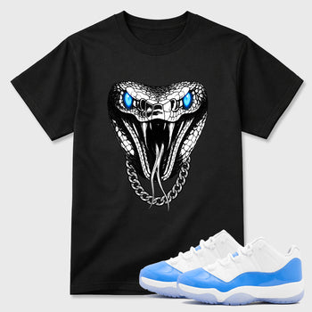 Sneaker match tees – Sneaker Tees To Match Air Jordan 11 University Blue Shoes – Venom Chain Tee Black 1