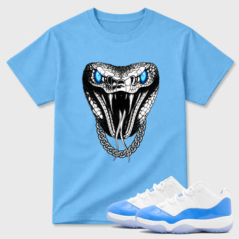 Sneaker match tees – Sneaker Tees To Match Air Jordan 11 University Blue Shoes – Venom Chain Tee Carolina Blue 1