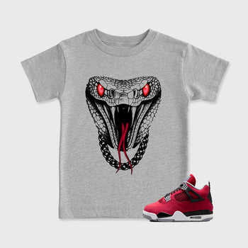 Sneaker match tees – Sneaker Tees To Match Air Jordan 4 Toro Bravo Shoes – Venom Chain Kids T-Shirt Heather Grey 1