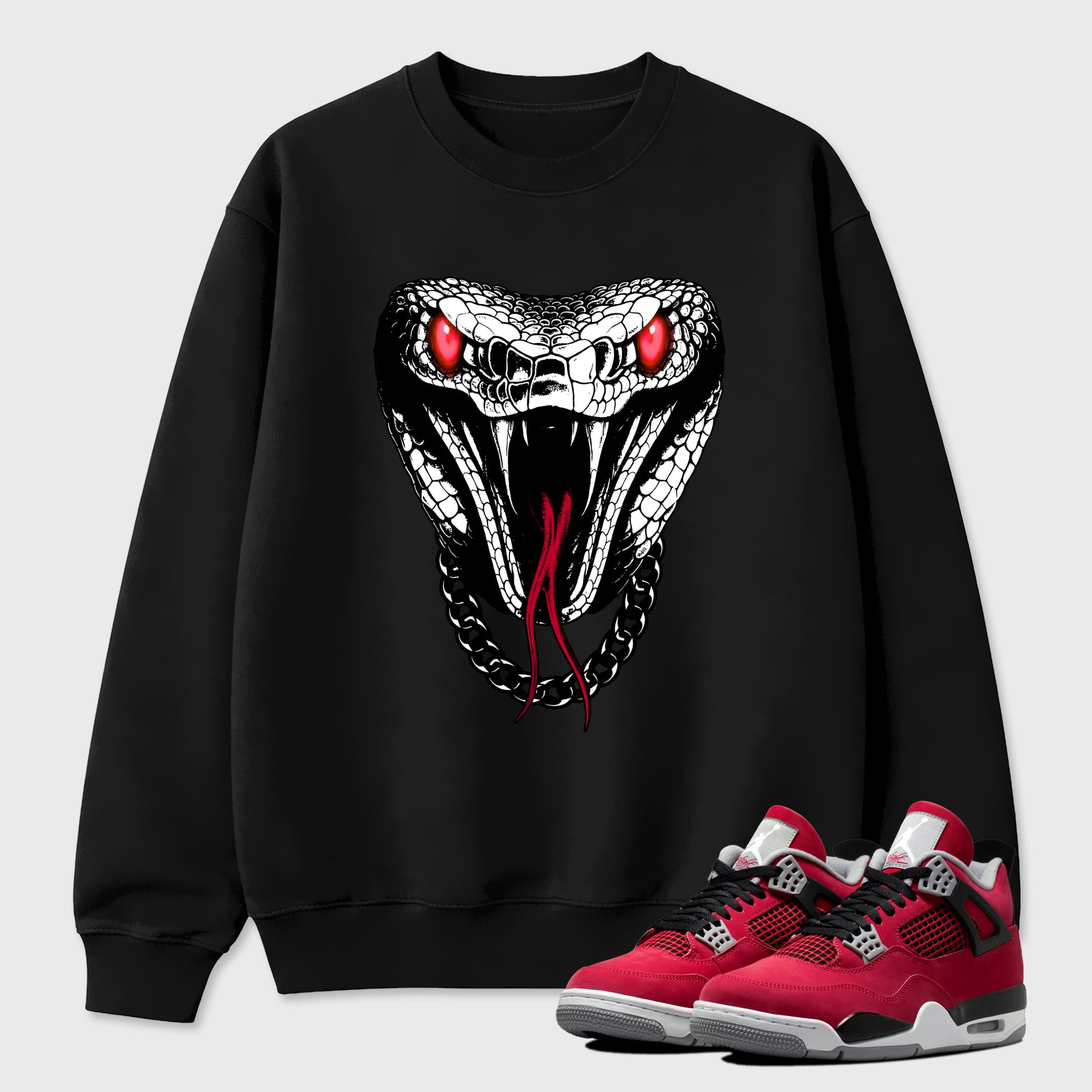 Sneaker match tees – Sneaker Tees To Match Air Jordan 4 Toro Bravo Shoes – Venom Chain Tee Black 1