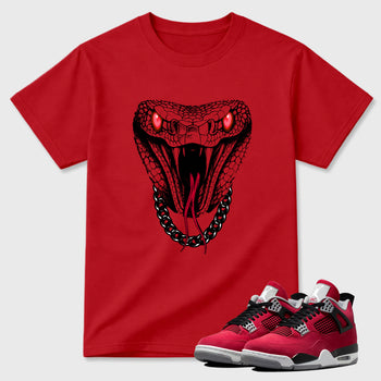Sneaker match tees – Sneaker Tees To Match Air Jordan 4 Toro Bravo Shoes – Venom Chain Tee Red 1