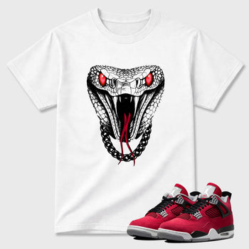 Sneaker match tees – Sneaker Tees To Match Air Jordan 4 Toro Bravo Shoes – Venom Chain Tee White 1