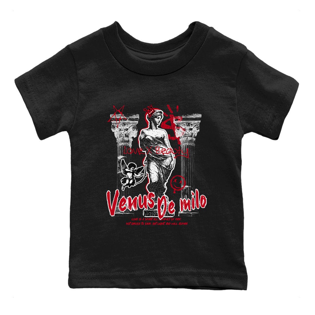 1s '85 Bred shirts to match jordans Venus De Milo best t shirts to wear with jordans AJ1 Retro High OG '85 Bred match shoes to clothes SNRT Sneaker Tees Youth Baby Black 2 tee