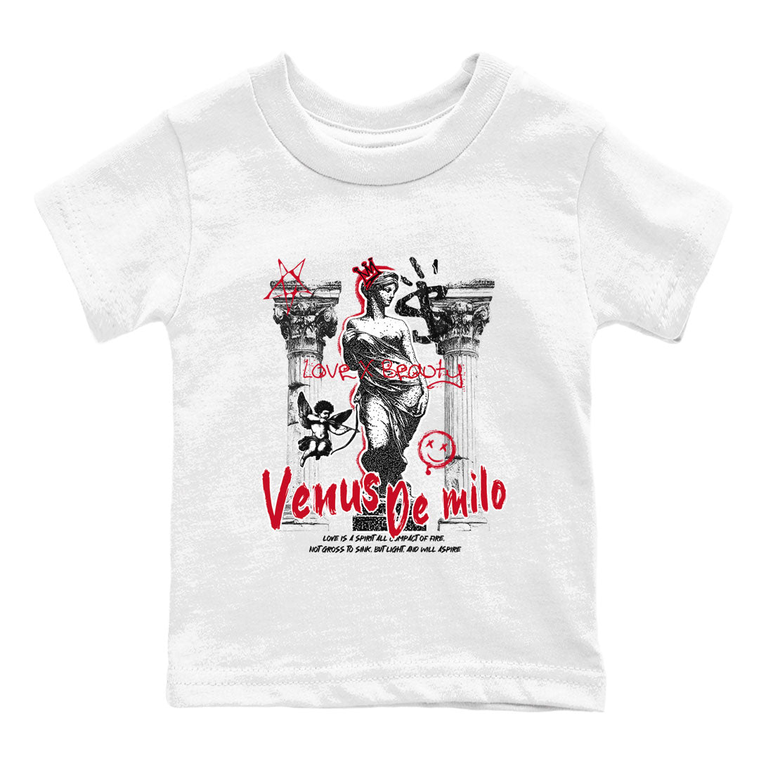 1s '85 Bred shirts to match jordans Venus De Milo best t shirts to wear with jordans AJ1 Retro High OG '85 Bred match shoes to clothes SNRT Sneaker Tees Youth Baby White 2 tee