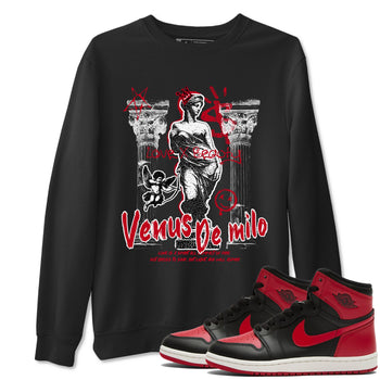 1s '85 Bred shirts to match jordans Venus De Milo best t shirts to wear with jordans AJ1 Retro High OG '85 Bred match shoes to clothes SNRT Sneaker Tees unisex cotton Black 1 shirts