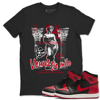 1s '85 Bred shirts to match jordans Venus De Milo best t shirts to wear with jordans AJ1 Retro High OG '85 Bred match shoes to clothes SNRT Sneaker Tees unisex cotton Black 1 shirts