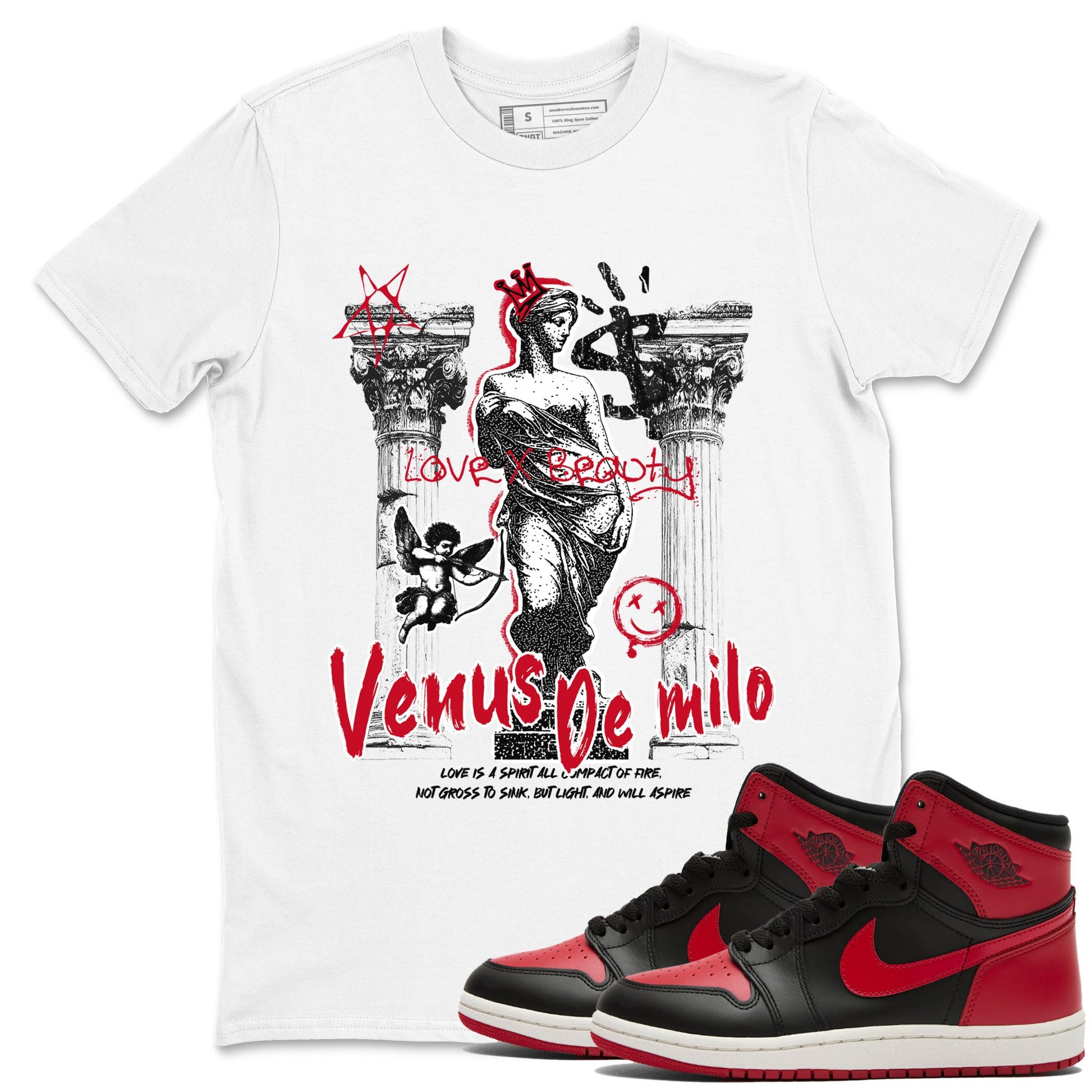 1s '85 Bred shirts to match jordans Venus De Milo best t shirts to wear with jordans AJ1 Retro High OG '85 Bred match shoes to clothes SNRT Sneaker Tees unisex cotton White 1 shirts