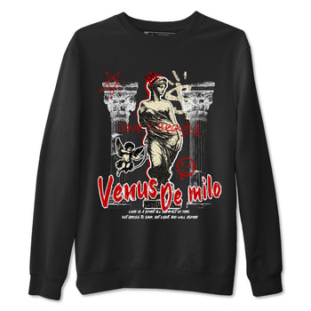 1s Black Toe Reimagined shirts to match jordans Venus De Milo best t shirts to wear with jordans AJ1 High OG Black Toe Reimagined match shoes to clothes SNRT Sneaker Tees unisex cotton Black 2 shirts