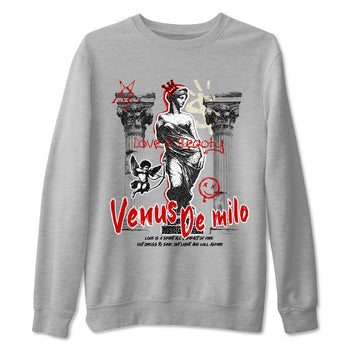 1s Black Toe Reimagined shirts to match jordans Venus De Milo best t shirts to wear with jordans AJ1 High OG Black Toe Reimagined match shoes to clothes SNRT Sneaker Tees unisex cotton Heather Grey 2 shirts