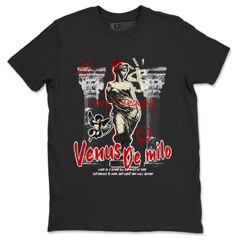 1s Black Toe Reimagined shirts to match jordans Venus De Milo best t shirts to wear with jordans AJ1 High OG Black Toe Reimagined match shoes to clothes SNRT Sneaker Tees unisex cotton Black 2 shirts
