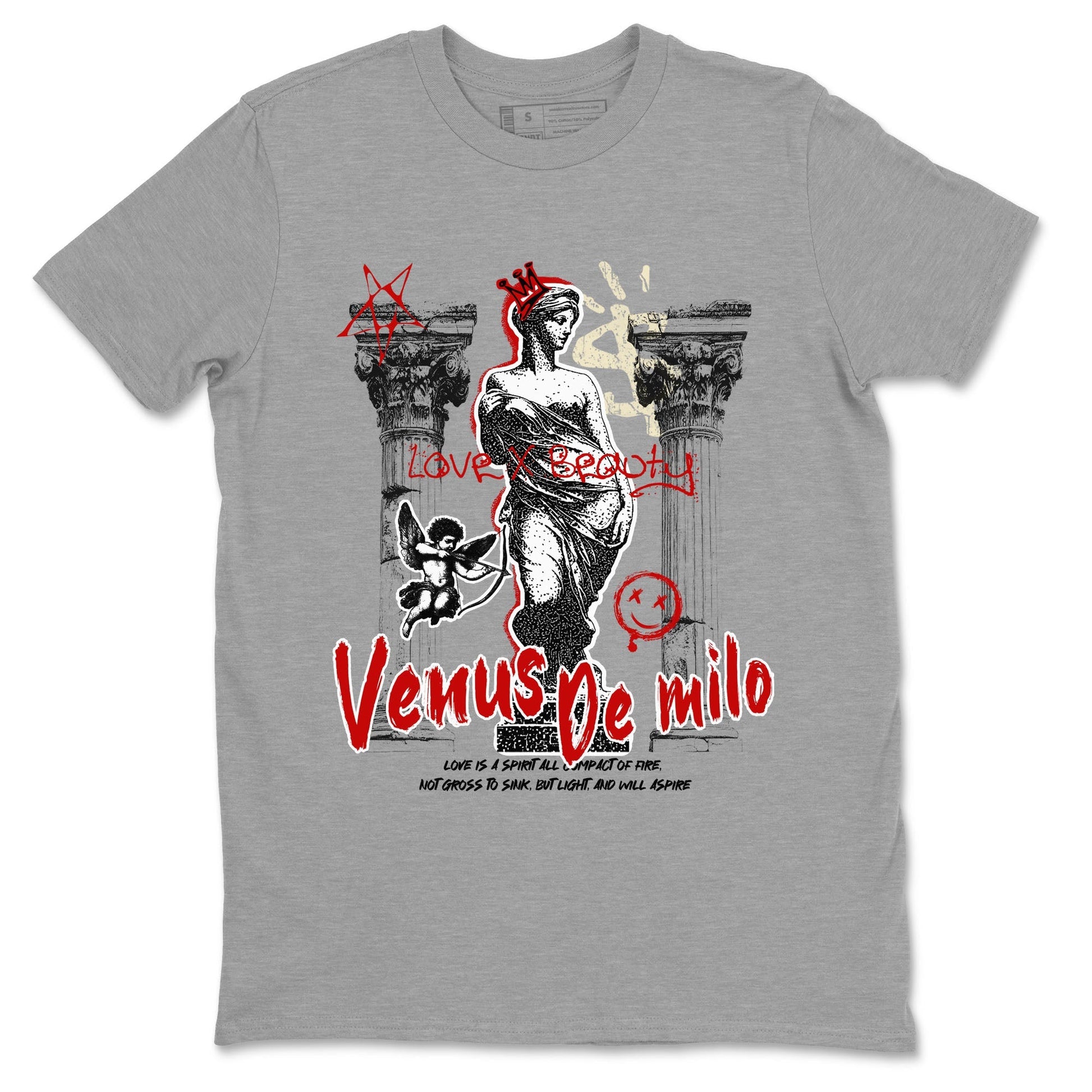 1s Black Toe Reimagined shirts to match jordans Venus De Milo best t shirts to wear with jordans AJ1 High OG Black Toe Reimagined match shoes to clothes SNRT Sneaker Tees unisex cotton Heather Grey 2 shirts