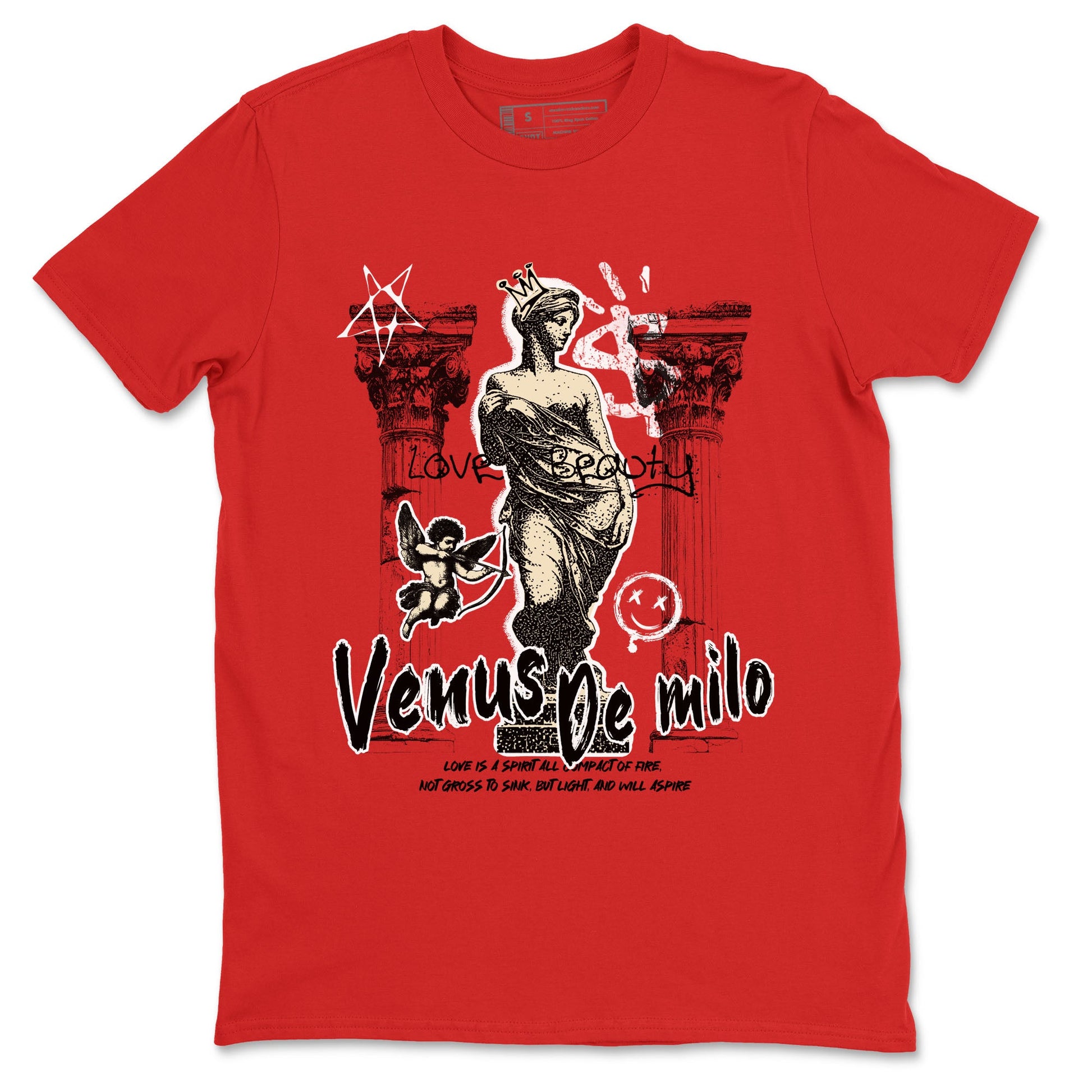 1s Black Toe Reimagined shirts to match jordans Venus De Milo best t shirts to wear with jordans AJ1 High OG Black Toe Reimagined match shoes to clothes SNRT Sneaker Tees unisex cotton Red 2 shirts