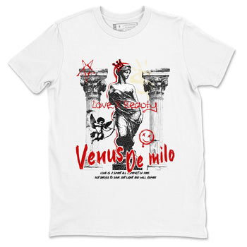 1s Black Toe Reimagined shirts to match jordans Venus De Milo best t shirts to wear with jordans AJ1 High OG Black Toe Reimagined match shoes to clothes SNRT Sneaker Tees unisex cotton White 2 shirts