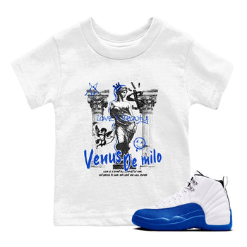 12s Blueberry shirts to match jordans Venus De Milo best t shirts to wear with jordans Air Jordan 12 Retro Blueberry match shoes to clothes SNRT Sneaker Tees Youth Baby White 1 tee