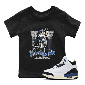 3s For The Love to match jordans Venus De Milo best t shirts to wear with jordans A Ma Maniere x Air Jordan 3 Diffused Blue match shoes to clothes SNRT Sneaker Tees Youth Baby Black 1 tee