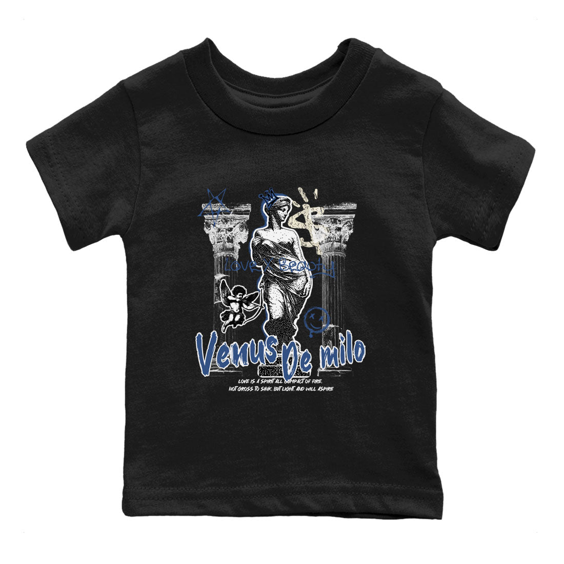 3s For The Love to match jordans Venus De Milo best t shirts to wear with jordans A Ma Maniere x Air Jordan 3 Diffused Blue match shoes to clothes SNRT Sneaker Tees Youth Baby Black 2 tee