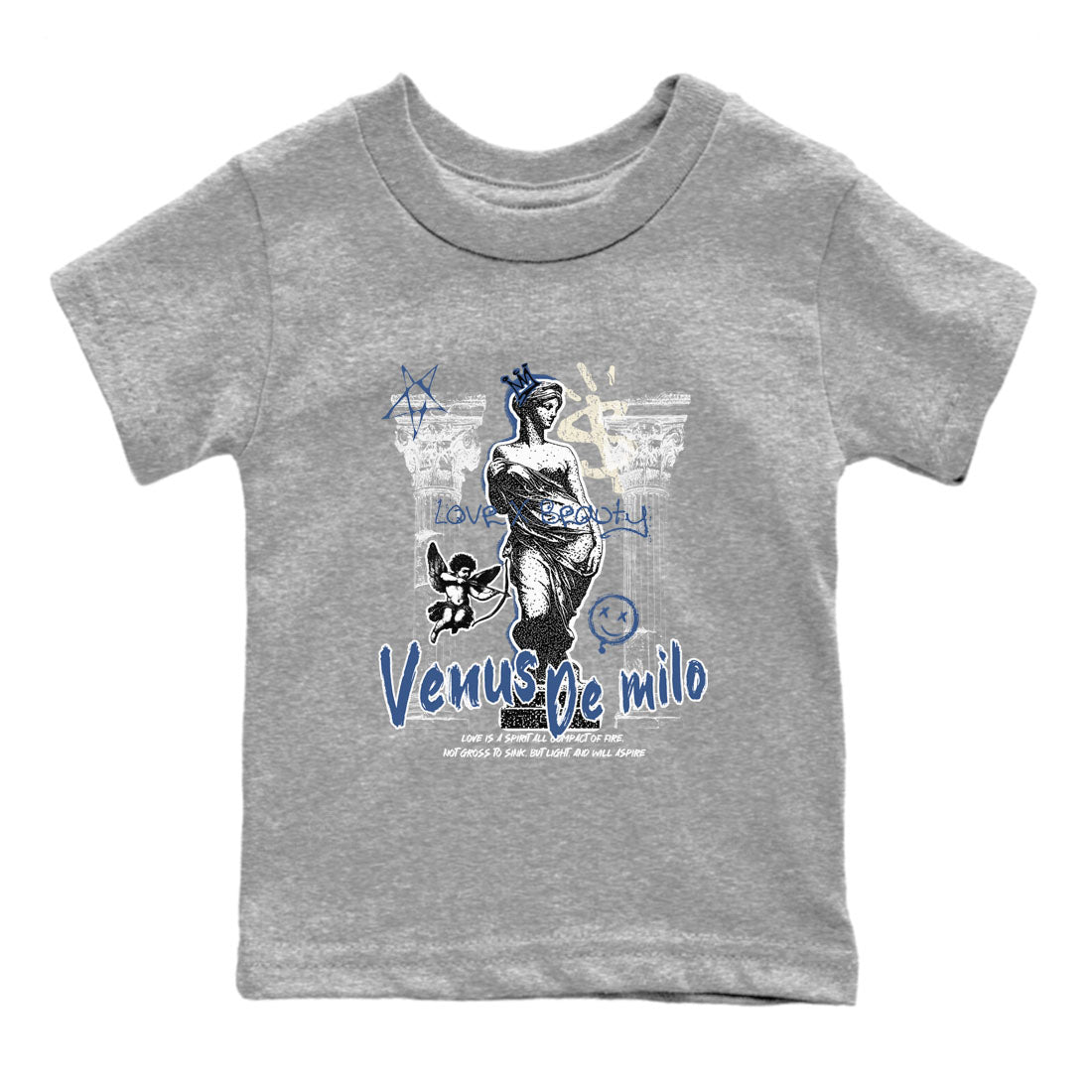 3s For The Love to match jordans Venus De Milo best t shirts to wear with jordans A Ma Maniere x Air Jordan 3 Diffused Blue match shoes to clothes SNRT Sneaker Tees Youth Baby Heather Grey 2 tee