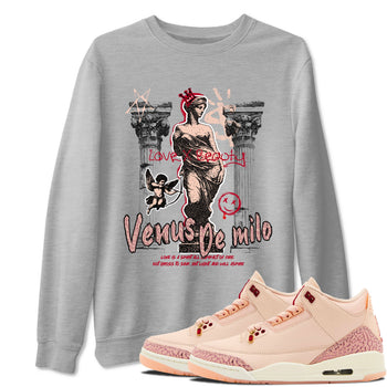3s Valentines Day shirts to match jordans Venus De Milo best t shirts to wear with jordans Air Jordan 3 Valentines Day match shoes to clothes SNRT Sneaker Tees unisex cotton Heather Grey 1 shirts
