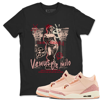3s Valentines Day shirts to match jordans Venus De Milo best t shirts to wear with jordans Air Jordan 3 Valentines Day match shoes to clothes SNRT Sneaker Tees unisex cotton Black 1 shirts