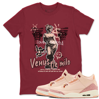 3s Valentines Day shirts to match jordans Venus De Milo best t shirts to wear with jordans Air Jordan 3 Valentines Day match shoes to clothes SNRT Sneaker Tees unisex cotton Cardinal 1 shirts