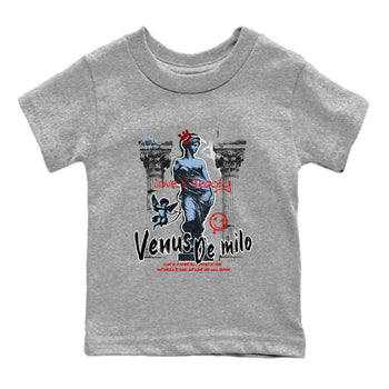 5s Black Metallic Reimagined shirts to match jordans Venus De Milo best t shirts to wear with jordans AJ5 Retro OG Reimagined match shoes to clothes SNRT Sneaker Tees Youth Baby Heather Grey 2 tee