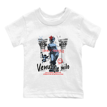 5s Black Metallic Reimagined shirts to match jordans Venus De Milo best t shirts to wear with jordans AJ5 Retro OG Reimagined match shoes to clothes SNRT Sneaker Tees Youth Baby White 2 tee