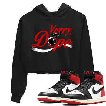 1s Black Toe Reimagined shirts to match jordans Verry Dope sneaker match tees Air Jordan 1 Retro High Black Toe Reimagined match shoes to clothes SNRT Sneaker Tees unisex cotton Black 1 crop tee