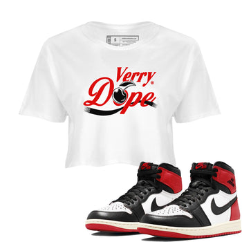 1s Black Toe Reimagined shirts to match jordans Verry Dope sneaker match tees Air Jordan 1 Retro High Black Toe Reimagined match shoes to clothes SNRT Sneaker Tees unisex cotton White 1 crop tee