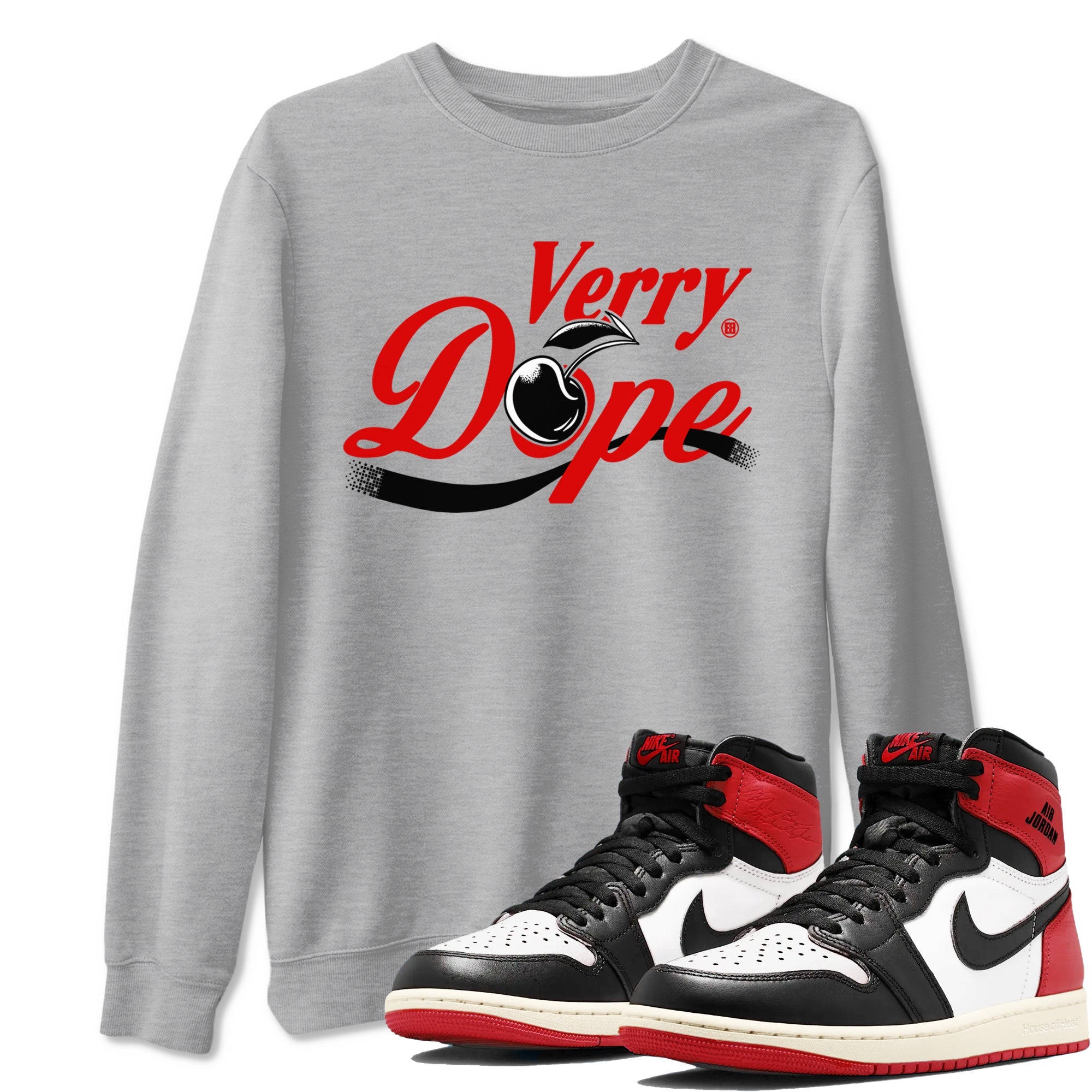 1s Black Toe Reimagined shirts to match jordans Verry Dope sneaker match tees Air Jordan 1 Retro High Black Toe Reimagined match shoes to clothes SNRT Sneaker Tees unisex cotton Heather Grey 1 shirts