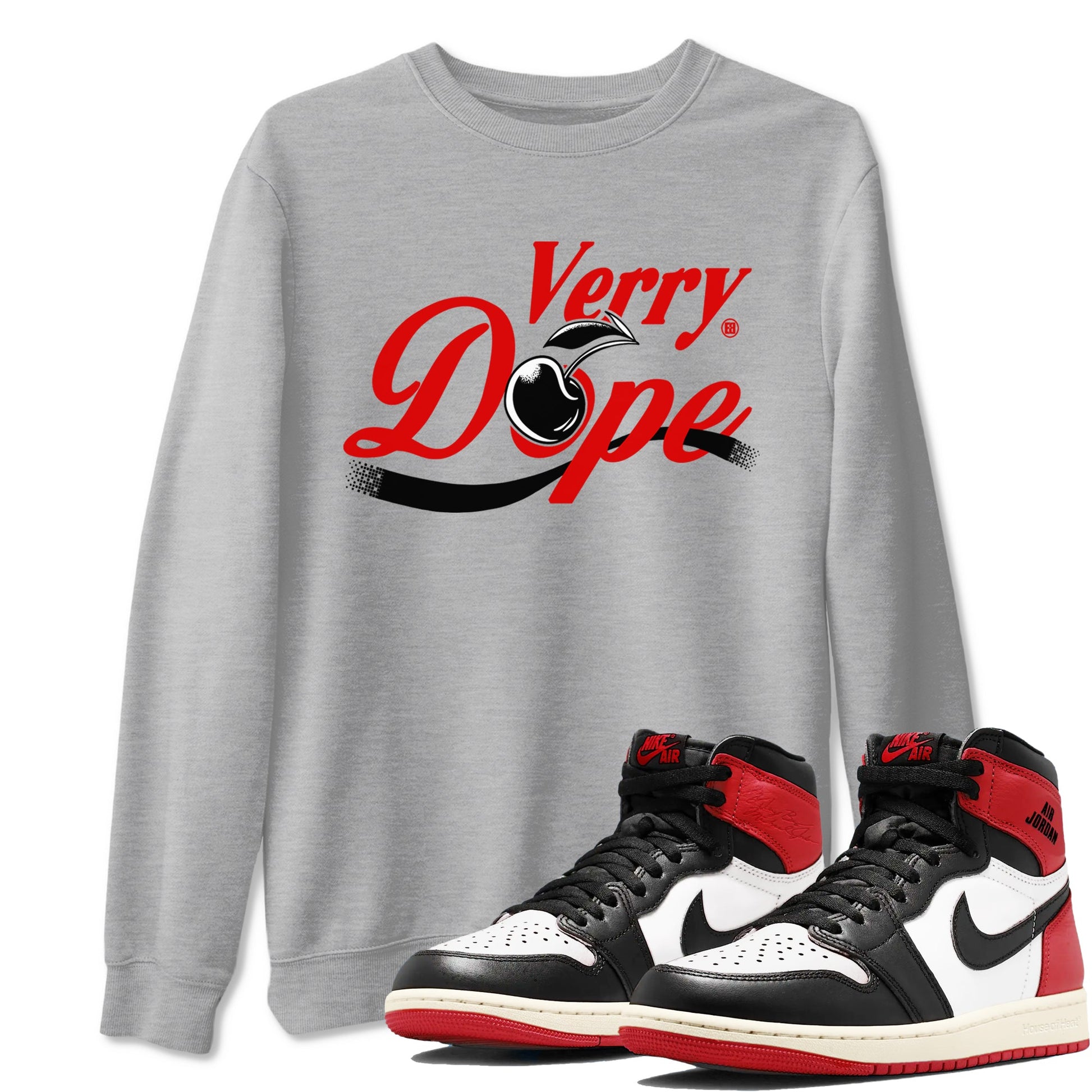 1s Black Toe Reimagined shirts to match jordans Verry Dope sneaker match tees Air Jordan 1 Retro High Black Toe Reimagined match shoes to clothes SNRT Sneaker Tees unisex cotton Heather Grey 1 shirts
