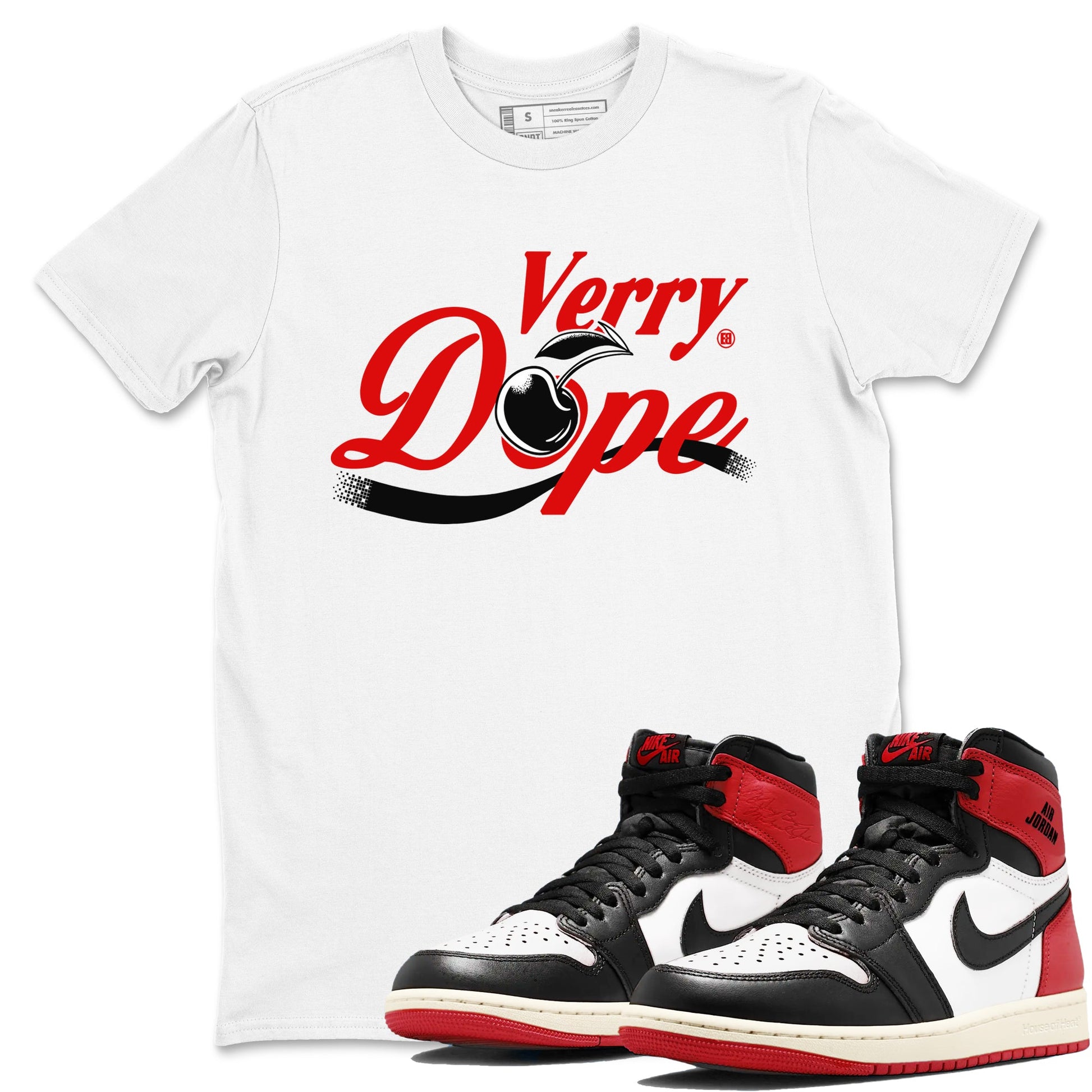 1s Black Toe Reimagined shirts to match jordans Verry Dope sneaker match tees Air Jordan 1 Retro High Black Toe Reimagined match shoes to clothes SNRT Sneaker Tees unisex cotton White 1 shirts