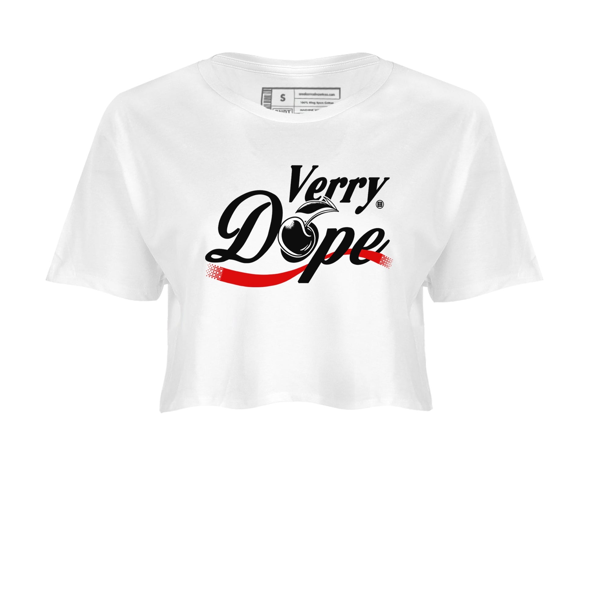 11s Cherry shirts to match jordans Verry Dope sneaker match tees Air Jordan 11 Retro Cherry match shoes to clothes SNRT Sneaker Tees unisex cotton White 2 crop tee