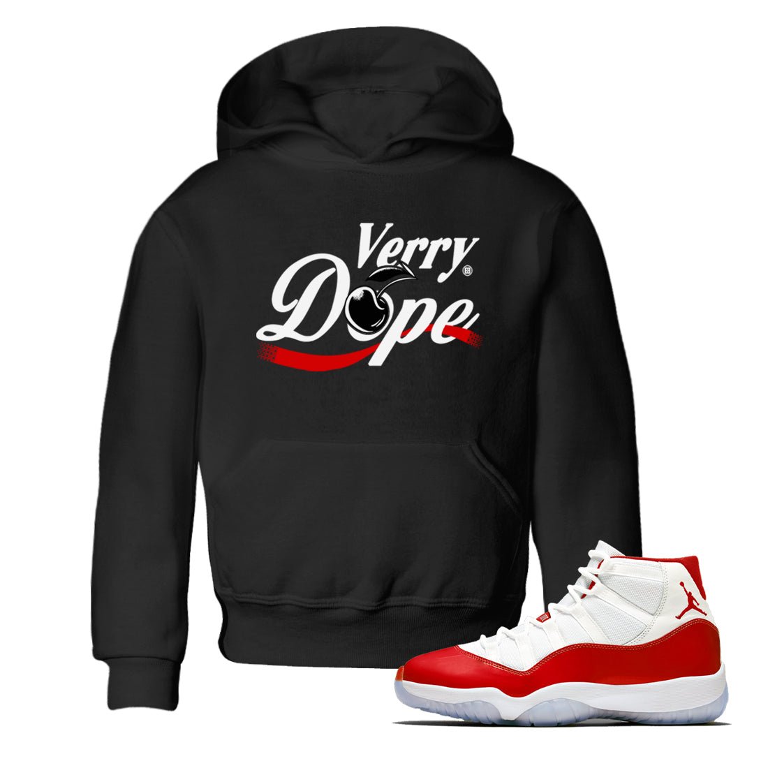 11s Cherry shirts to match jordans Verry Dope sneaker match tees Air Jordan 11 Retro Cherry match shoes to clothes SNRT Sneaker Tees Youth Baby Black 1 tee