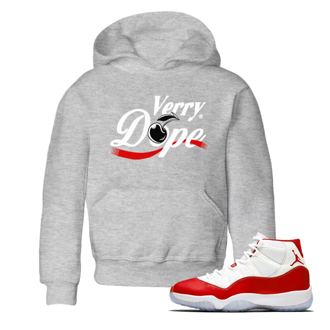 11s Cherry shirts to match jordans Verry Dope sneaker match tees Air Jordan 11 Retro Cherry match shoes to clothes SNRT Sneaker Tees Youth Baby Heather Grey 1 tee