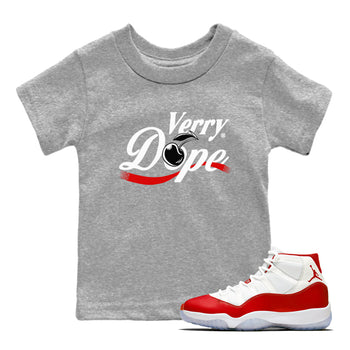 11s Cherry shirts to match jordans Verry Dope sneaker match tees Air Jordan 11 Retro Cherry match shoes to clothes SNRT Sneaker Tees Youth Baby Heather Grey 1 tee