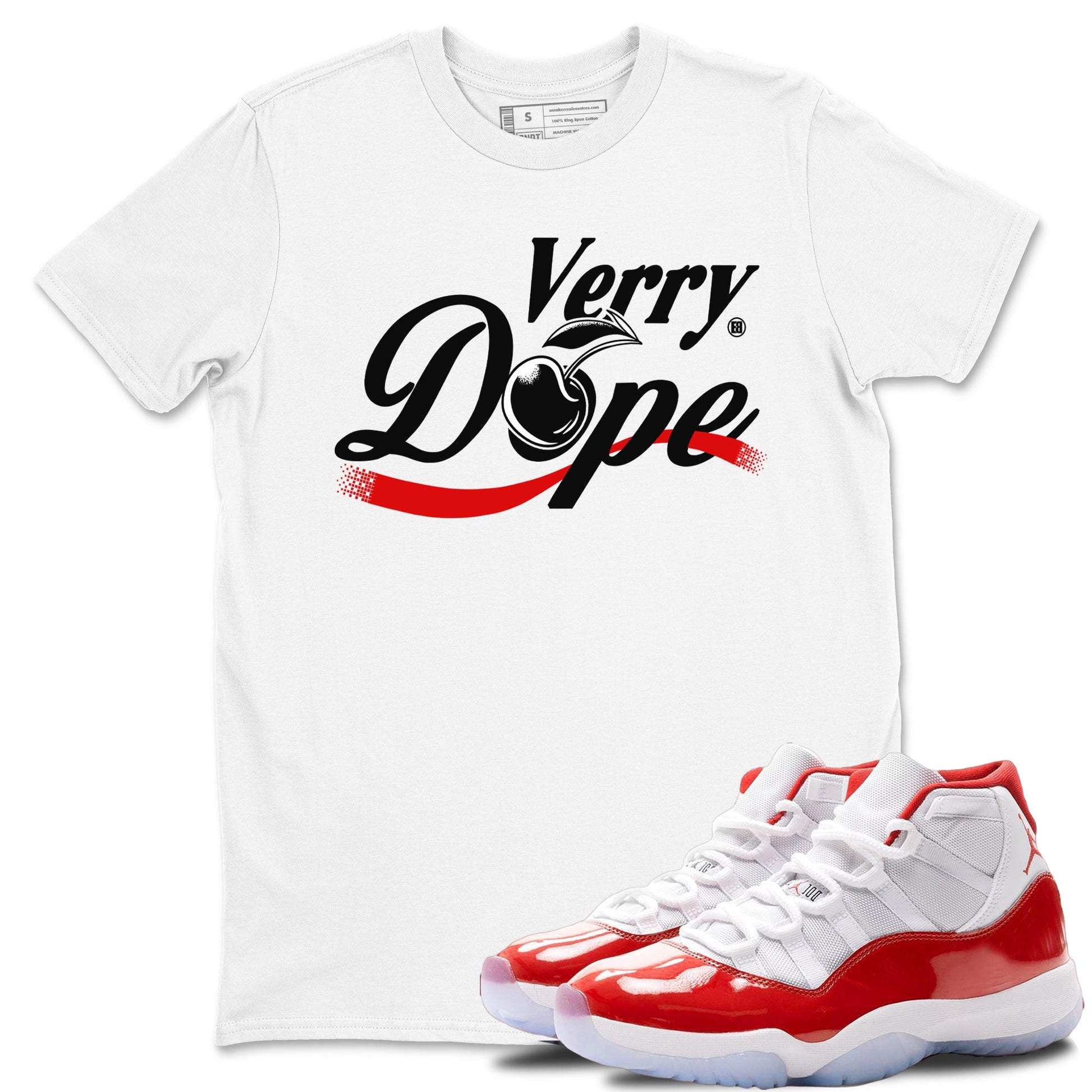 11s Cherry shirts to match jordans Verry Dope sneaker match tees Air Jordan 11 Retro Cherry match shoes to clothes SNRT Sneaker Tees unisex cotton White 1 shirts