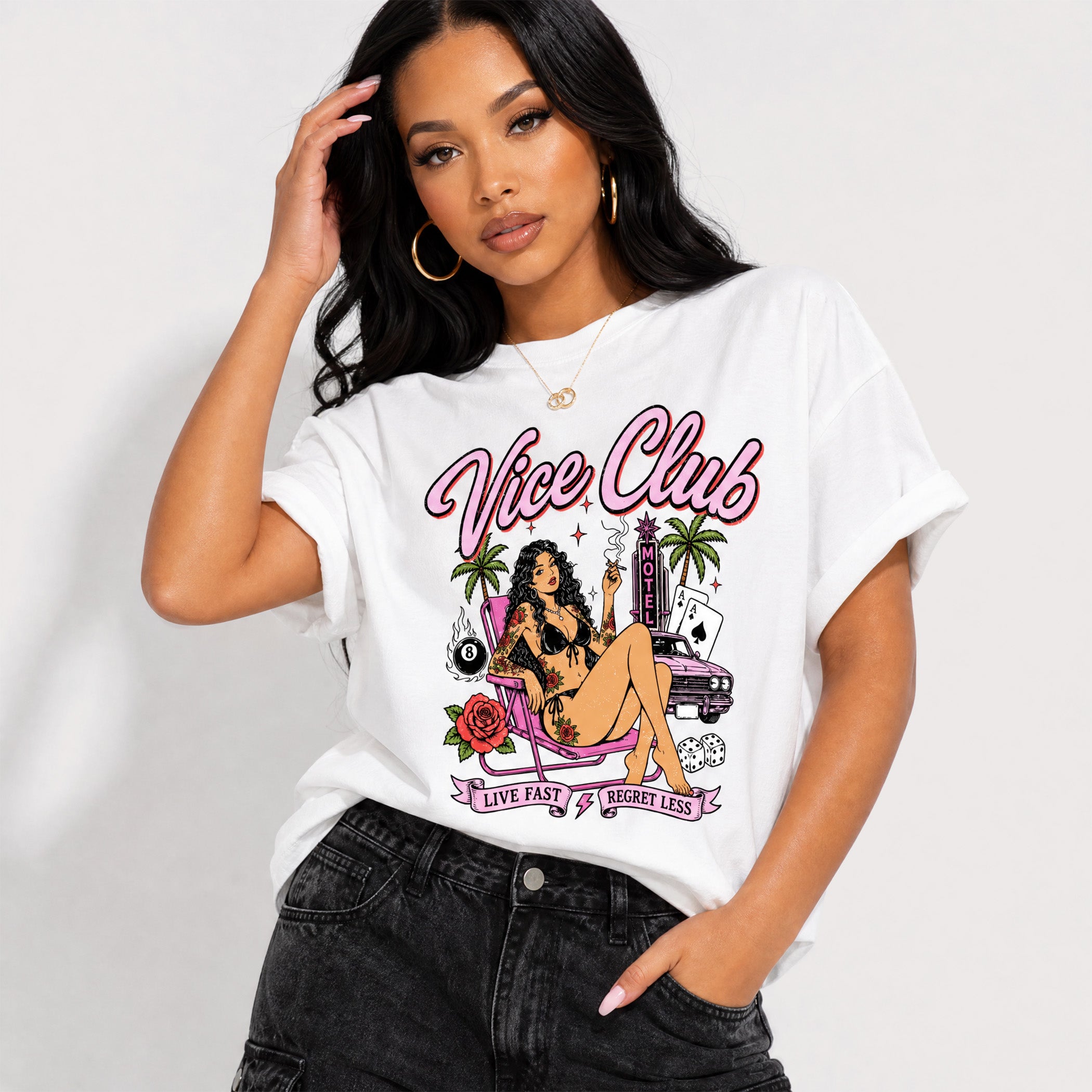 Vice Club Graphic T-Shirt Model Shoot