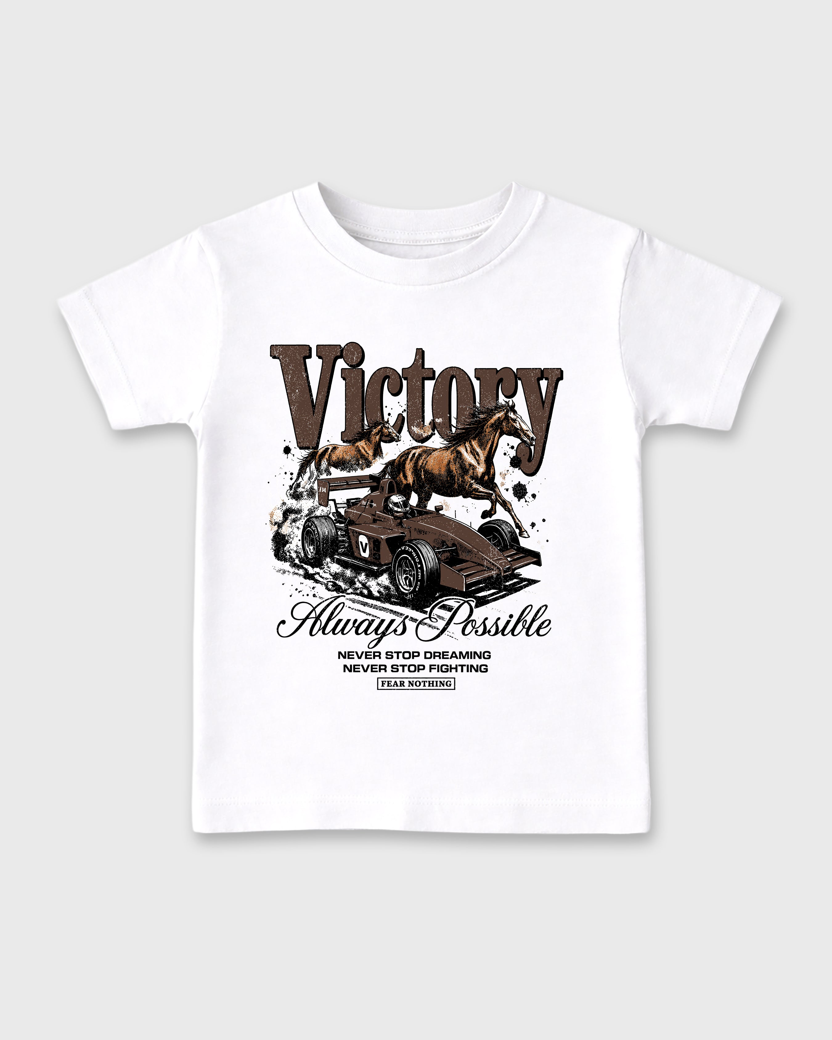Victory Baby & Kids Graphic T-Shirt featuring original artwork designed to match the Air Jordan 12 Fireside. White 2 Kids Graphic Tee.