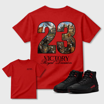 Victory Graphic T-Shirt sneaker match tee designed for the sneakers, featuring coordinated color options for a perfect streetwear match. Red shirt.