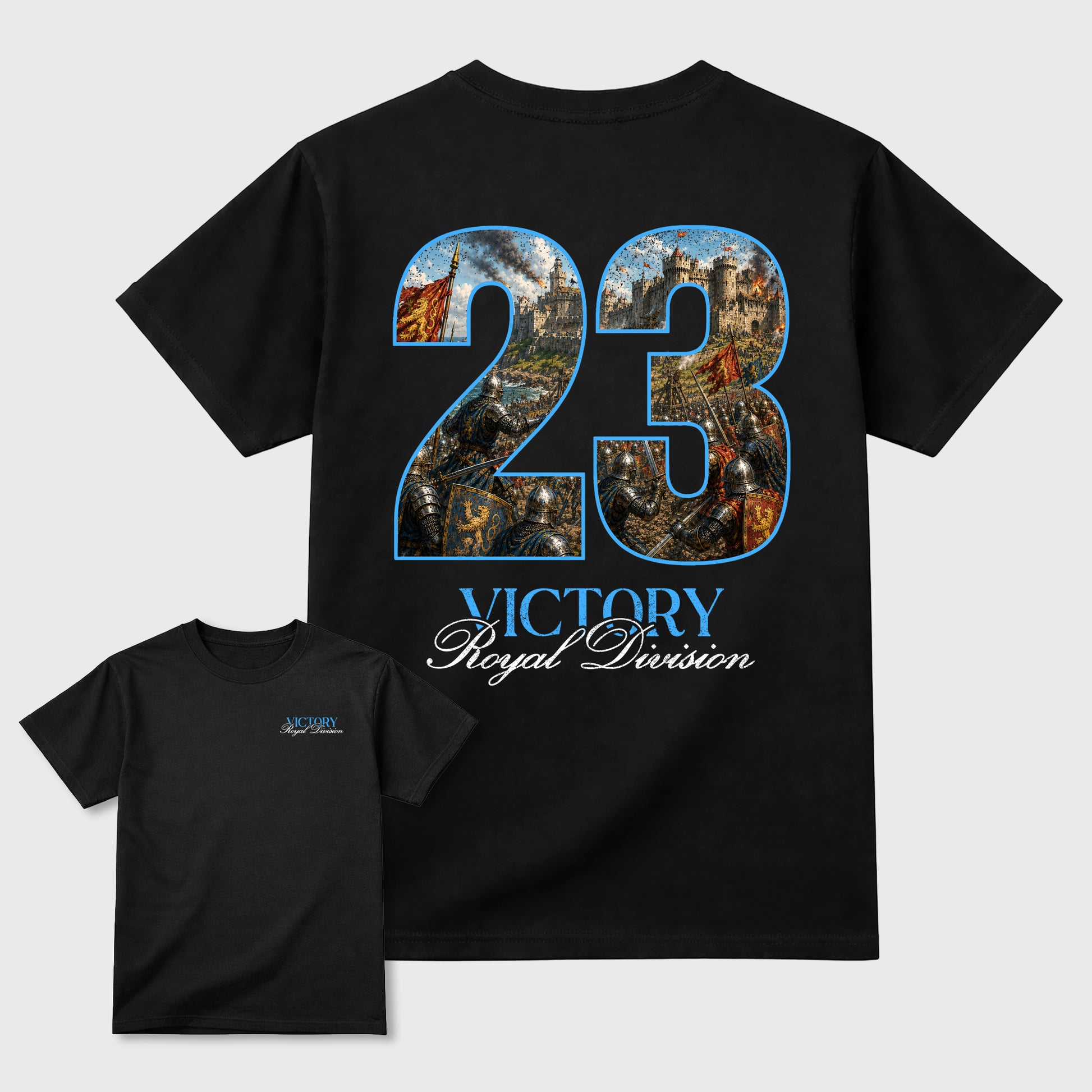Victory Graphic T-Shirt sneaker match tee designed for the 5s Black Carolina, featuring coordinated color options for a perfect streetwear match. Black shirt.