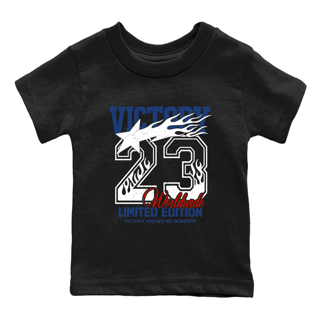 Sneaker match tees – Sneaker Tees To Match Air Jordan 11 Rare Air Shoes – Victory Knows No Borders Kids T-Shirt Black 2