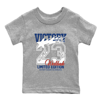 Sneaker match tees – Sneaker Tees To Match Air Jordan 11 Rare Air Shoes – Victory Knows No Borders Kids T-Shirt Heather Grey 2