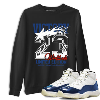 Sneaker match tees – Sneaker Tees To Match Air Jordan 11 Rare Air Shoes – Victory Knows No Borders Tee Black 1