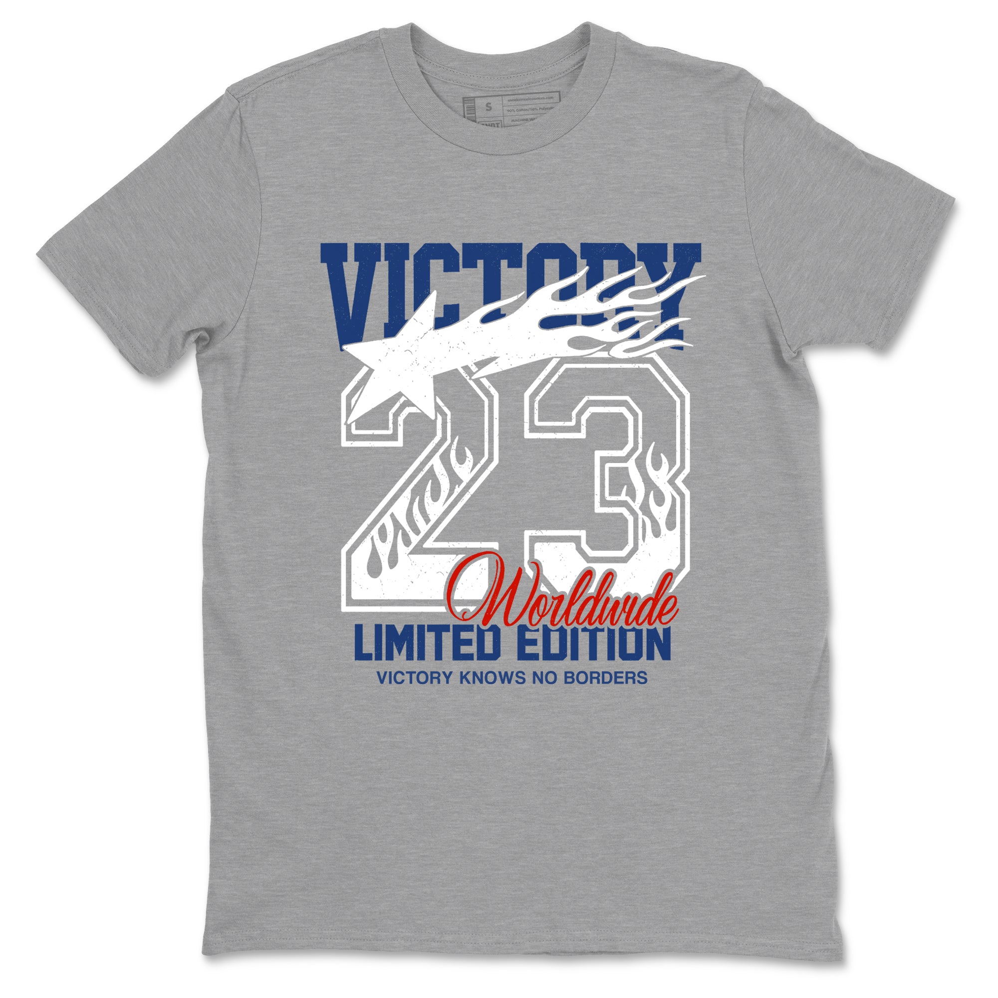 Sneaker match tees – Sneaker Tees To Match Air Jordan 11 Rare Air Shoes – Victory Knows No Borders Tee Heather Grey 2