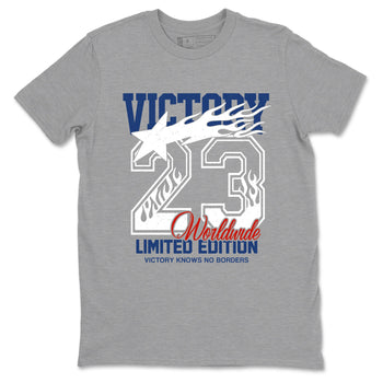 Sneaker match tees – Sneaker Tees To Match Air Jordan 11 Rare Air Shoes – Victory Knows No Borders Tee Heather Grey 2